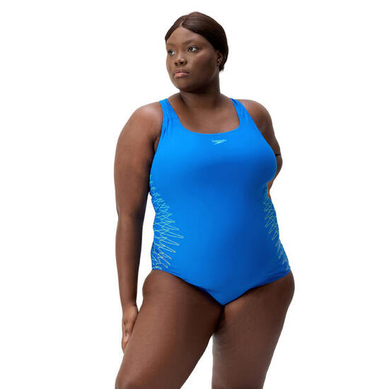 Maillot de bain galbant Speedo Eco Enduraflex Placement Medalist +size Bleu