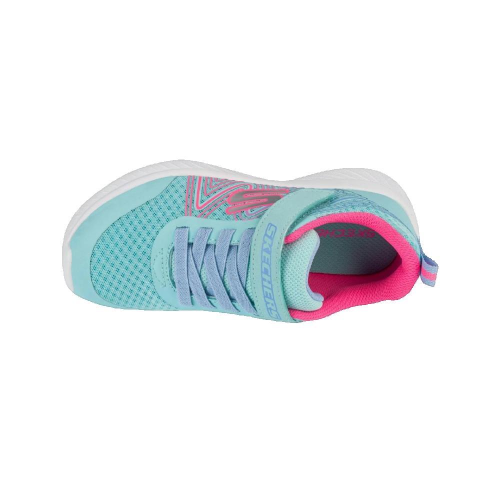 Baskets Skechers Microspec Plus Bleu Sarcelle Rose Enfant 2/3