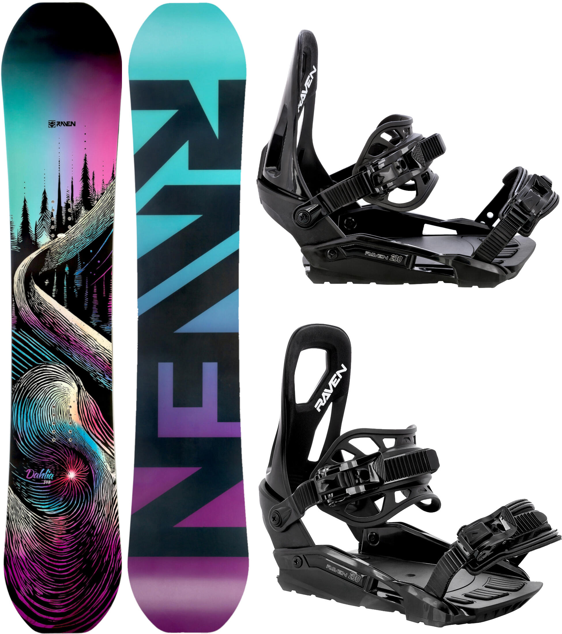 RAVEN Snowboard set Dahlia + vázání S230