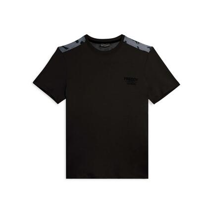 T-shirt avec empiècements camouflage et logo en forme de cœur