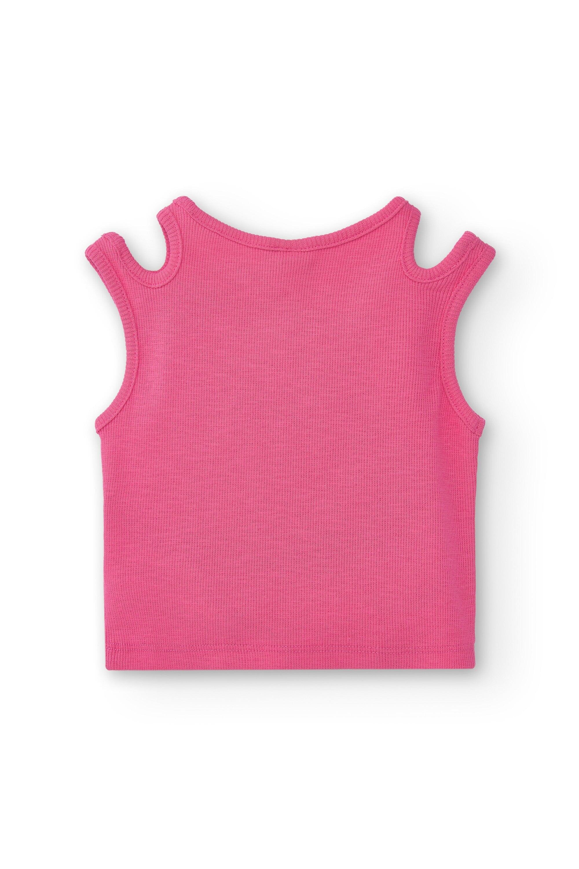 Camiseta rosa-choque para 2/4