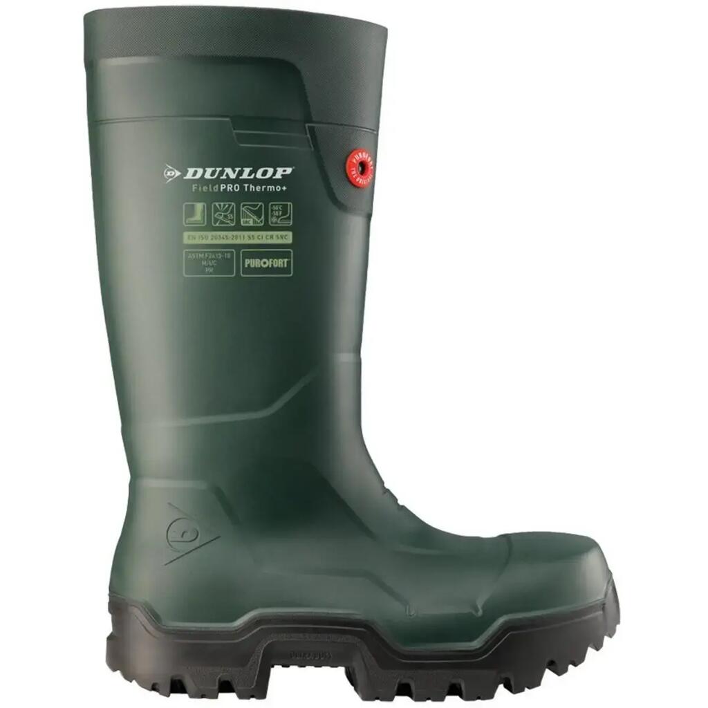 Dunlop FIELDPRO THERMO+ Safety Wellington Green Euro 37 Green