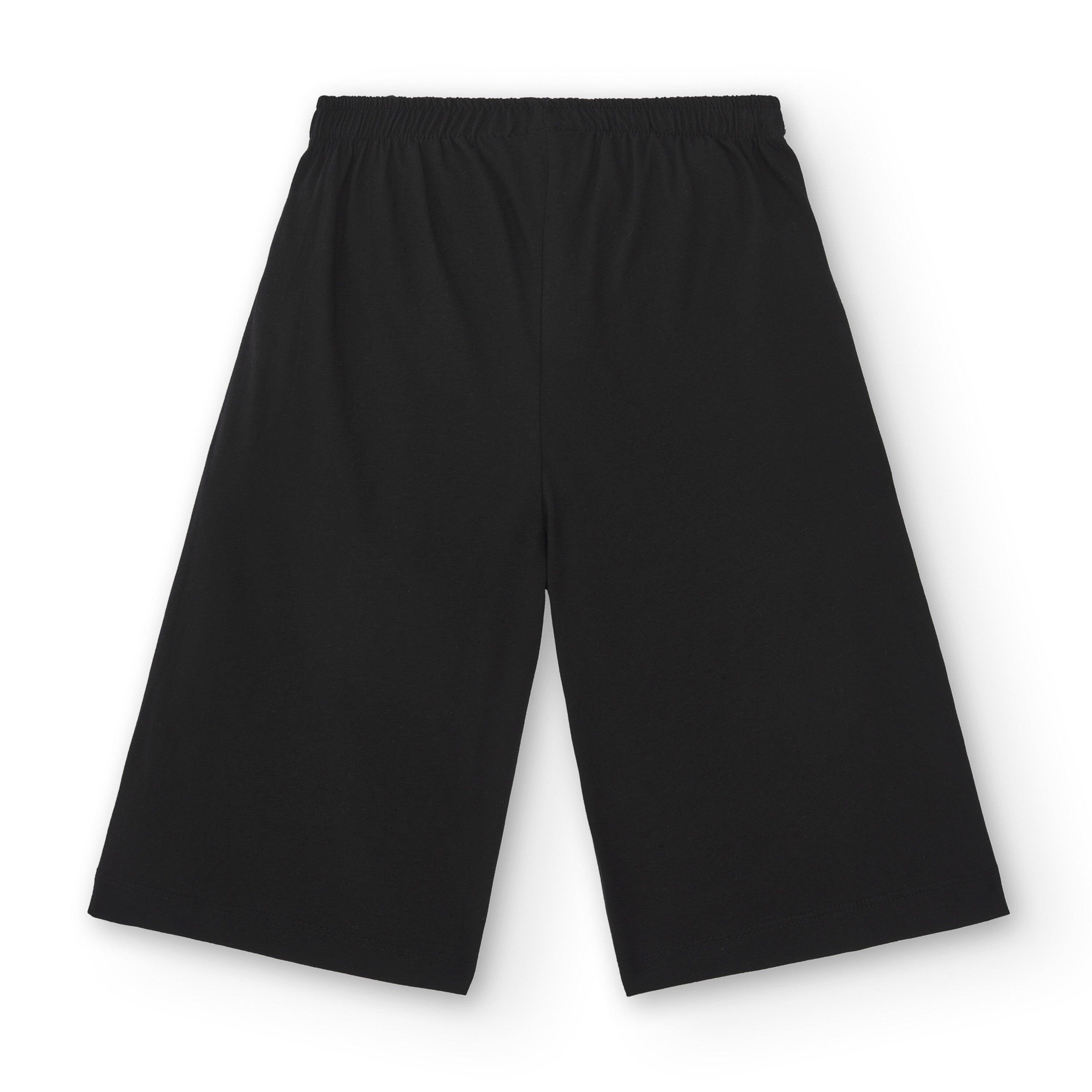 Calças pretas largas para meninas com detalhe 3/5