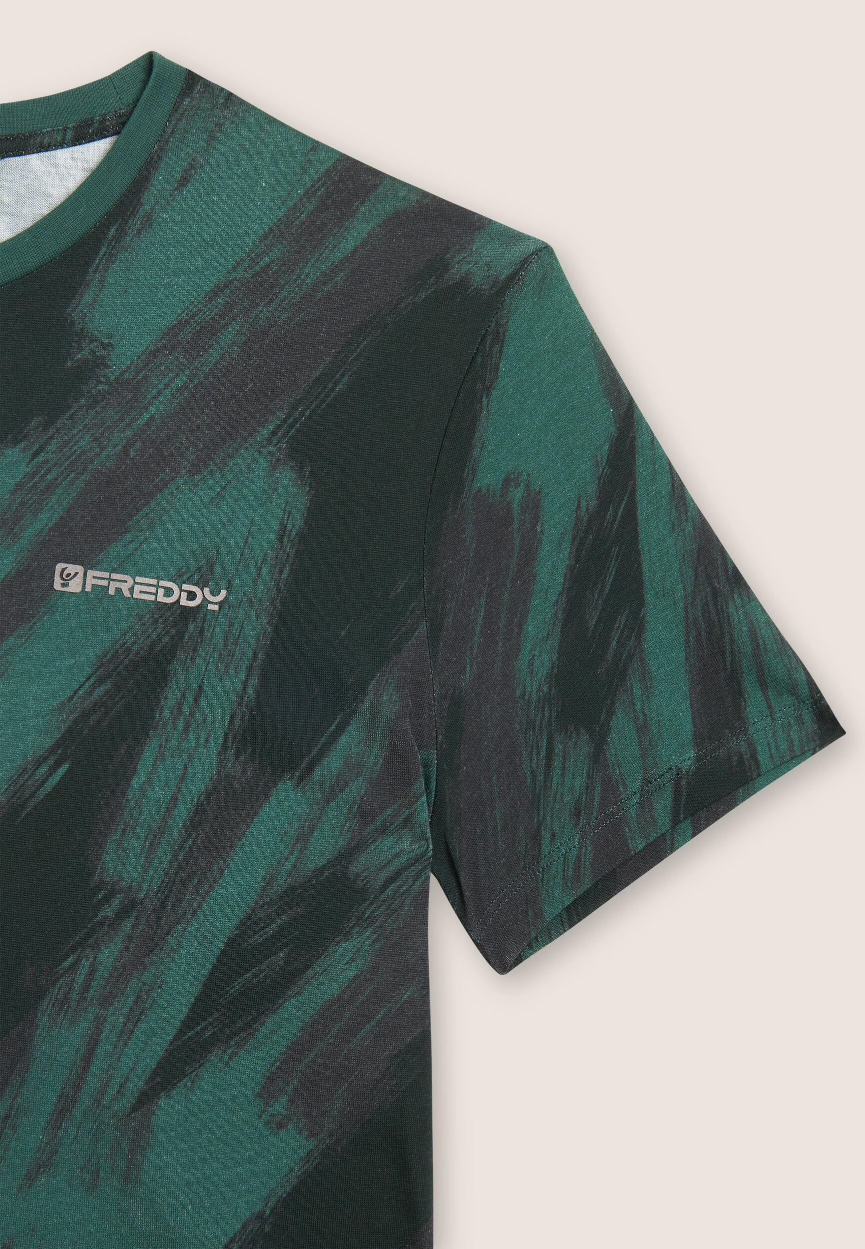 T-shirt stampata effetto pennellata in cotone 3/3