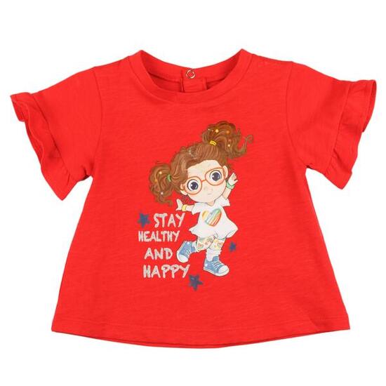Camiseta de bebé niña color rojo muñeca