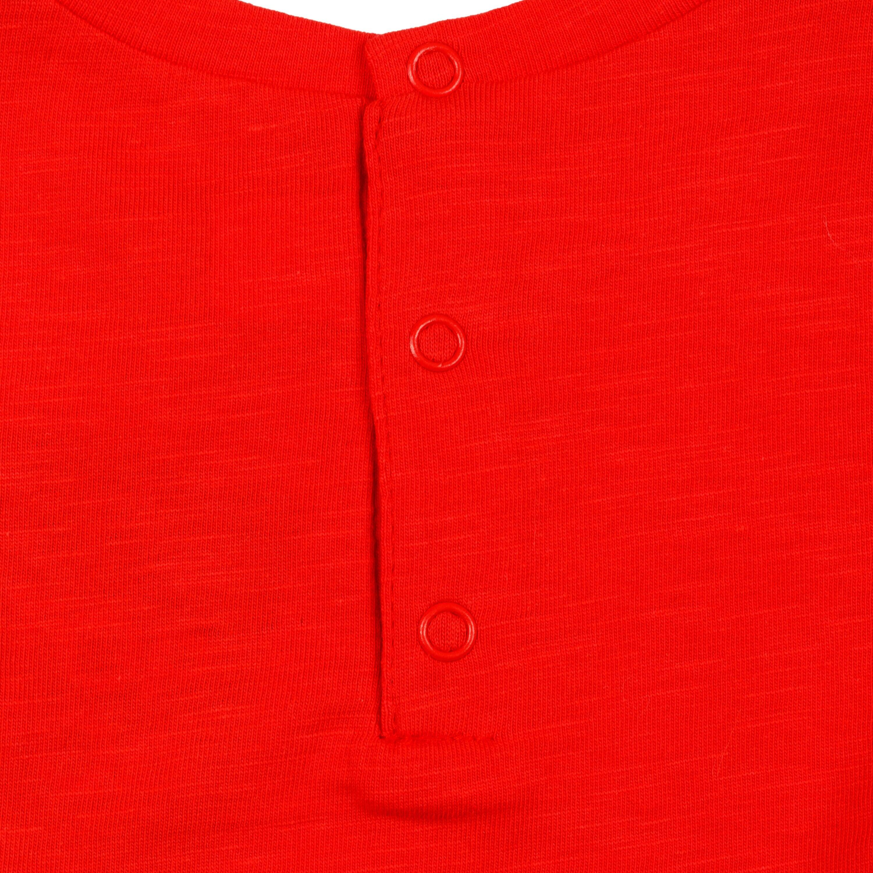 Camiseta vermelha cor de boneca para 3/4
