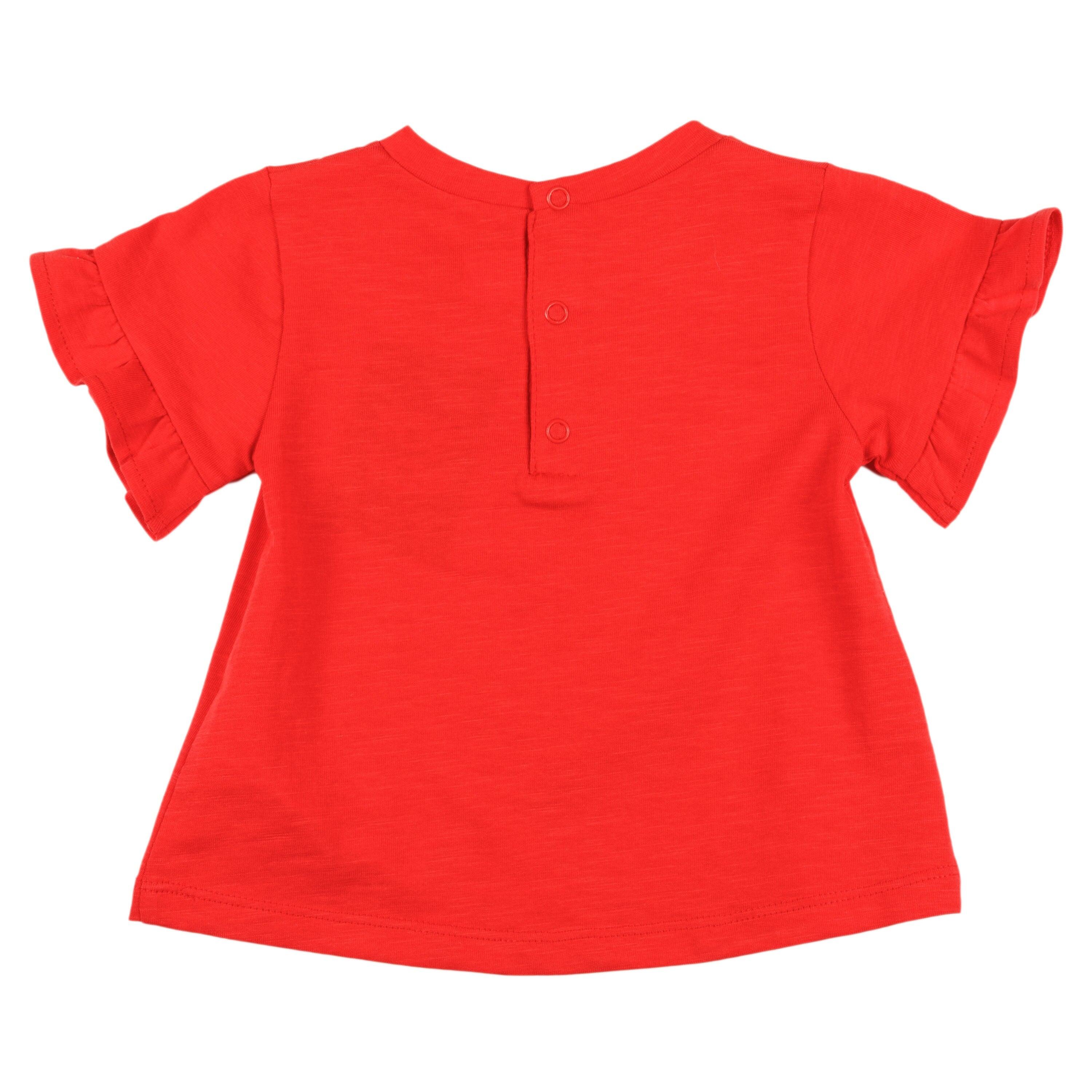 Camiseta vermelha cor de boneca para 4/4