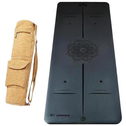 Mata do jogi gumy-sztucznej skóry 5mm +Torba z korka, do suchych lub mokrych rąk