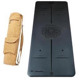 Tapis de yoga gomme-similicuir 5mm + Sac en liège - mains sèches ou humides