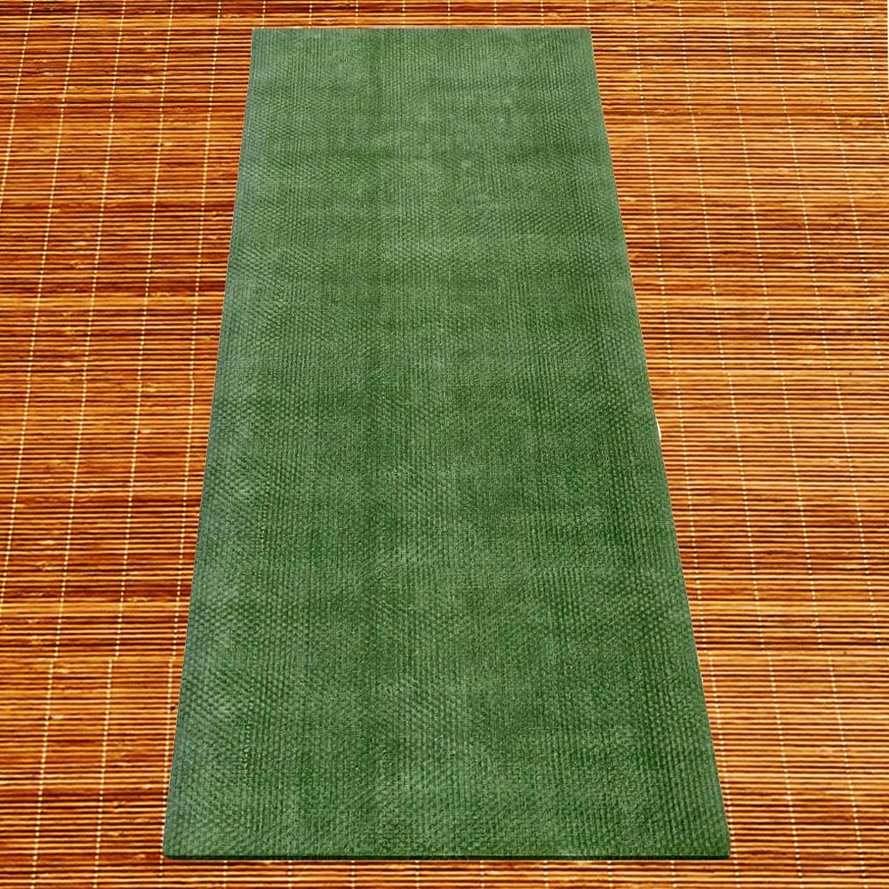 Tapis yoga naturel Caoutchouc-Jute éco-artisanal + Sac en chanvre - 4mm vert 2/7