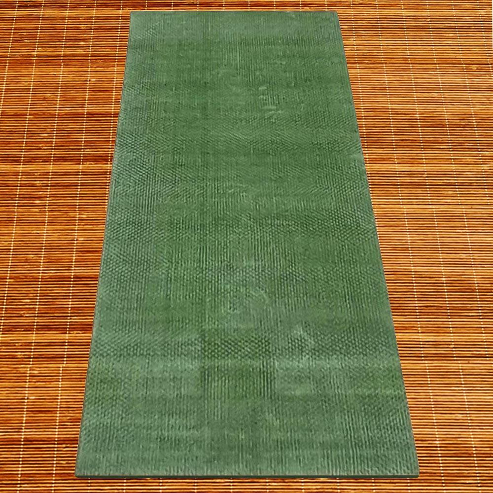 Tapis yoga naturel Caoutchouc-Jute éco-artisanal + Sac en chanvre - 4mm vert 5/7