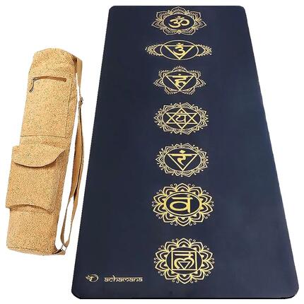 Mata do jogi gumy-sztucznej skóry 5mm +Torba z korka, do suchych lub mokrych rąk