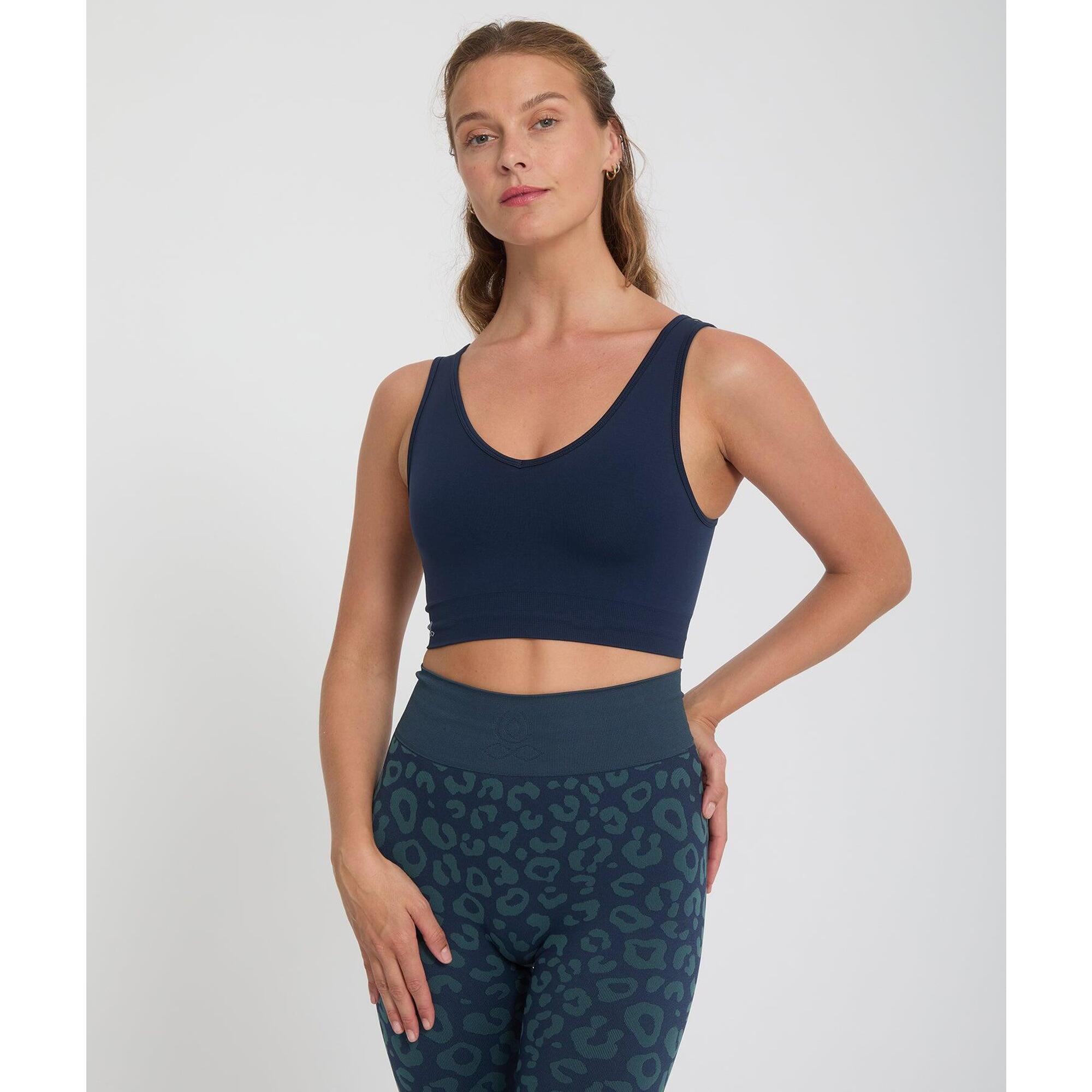 Yoga Searcher - Tuni - Brassière En Matière Recyclée - Brassière - Bleu - Decathlon