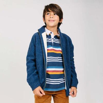 Cárdigan de niño color azul