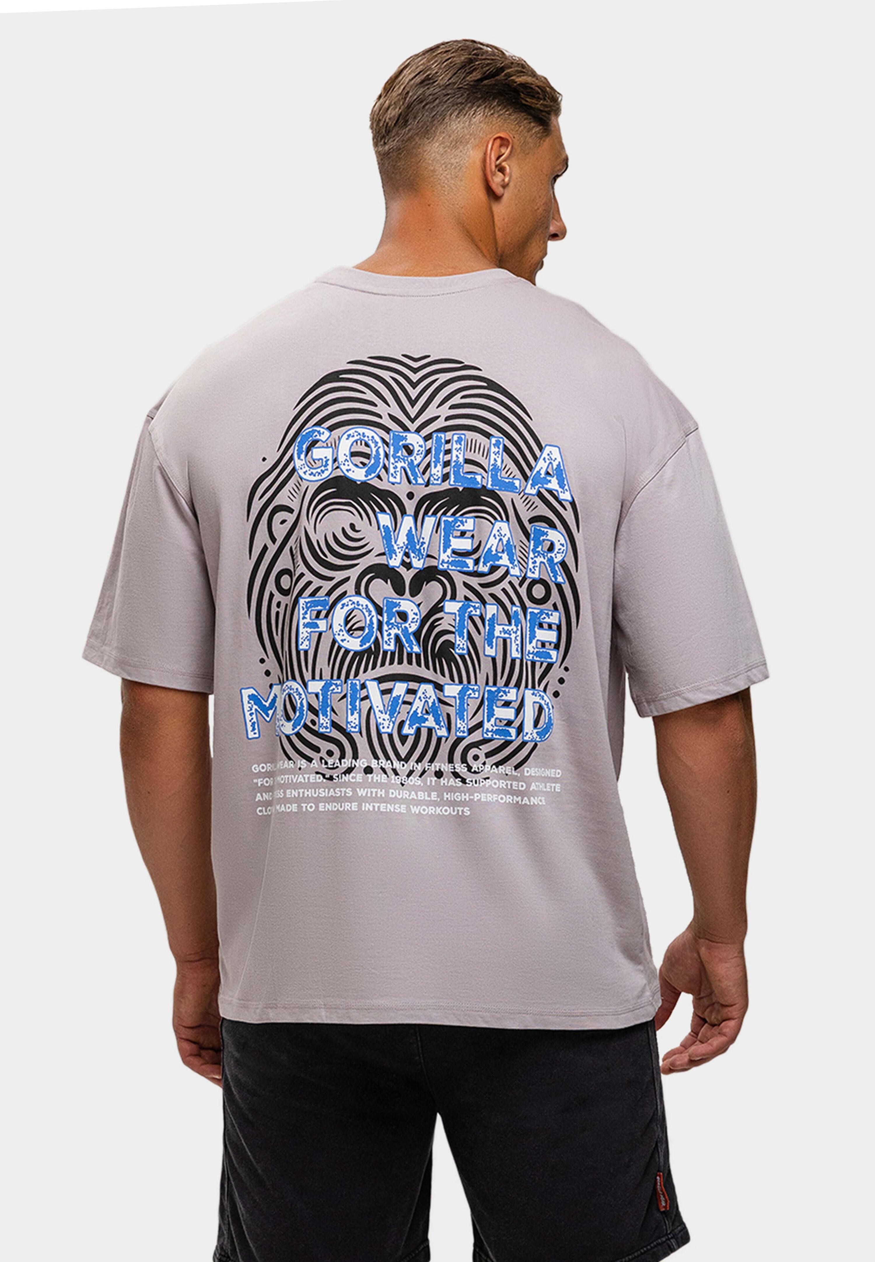 Macon De gran tamaño Camiseta ight gris 1/6