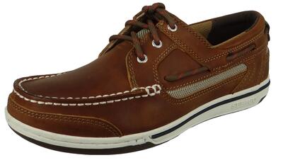 Scarpe da barca Triton Three-Eye da uomo marrone cannella