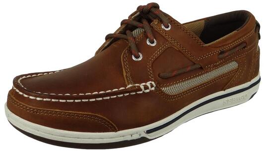 Triton Three-Eye chaussures bateau homme walnut leather