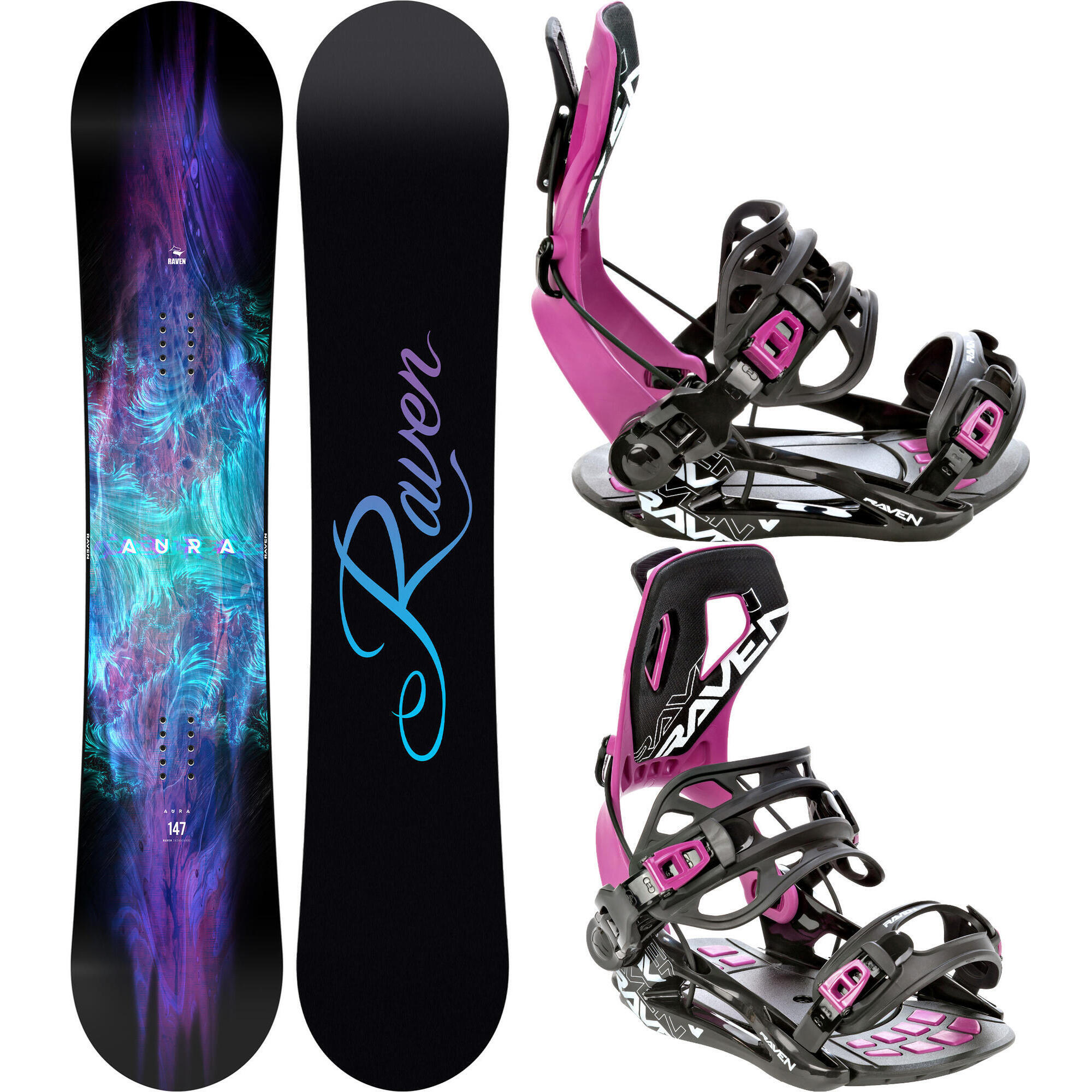 RAVEN Snowboard set Raven Aura + vázání Raven FT360