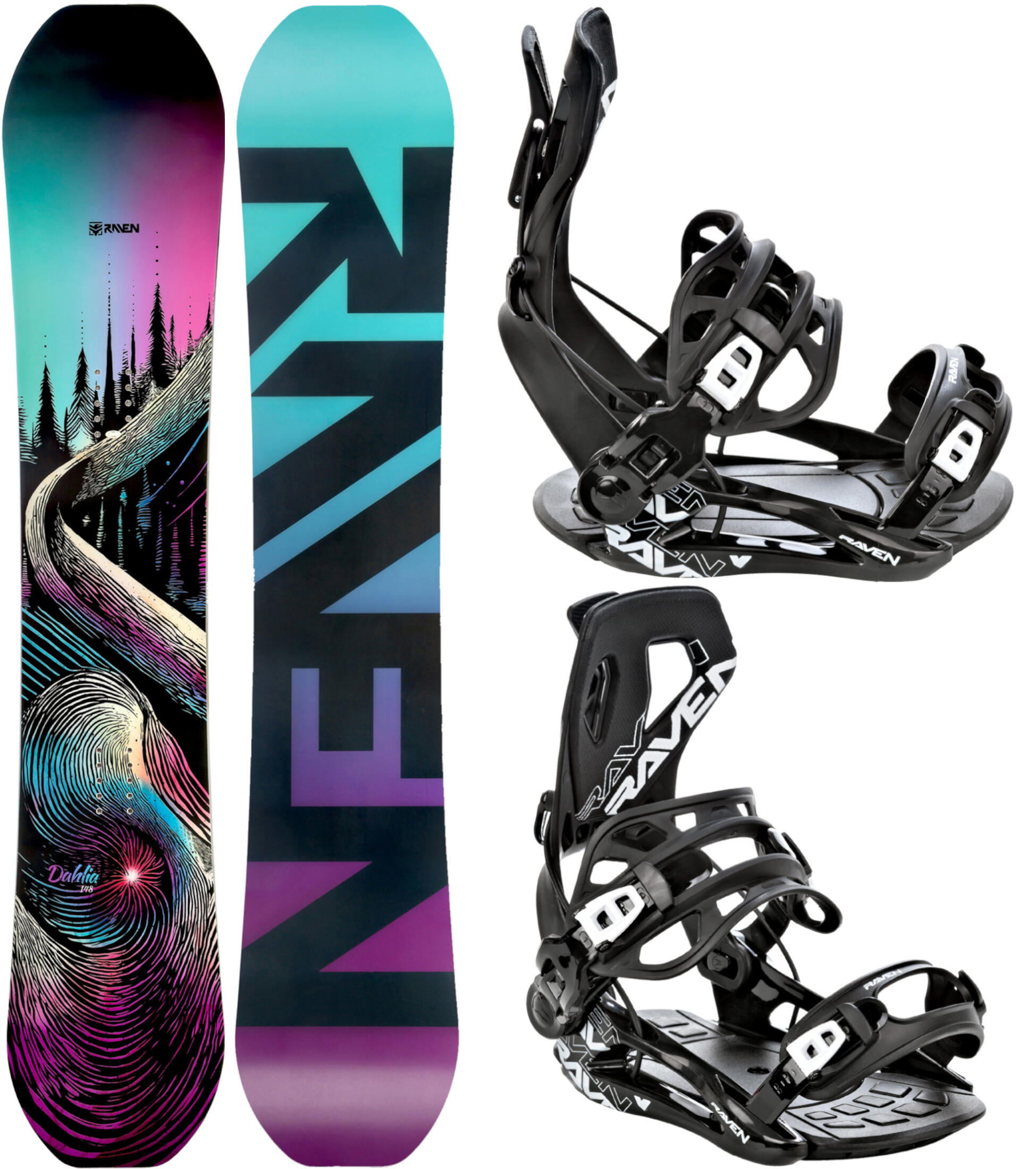 RAVEN Snowboard set Dahlia + vázání FT360