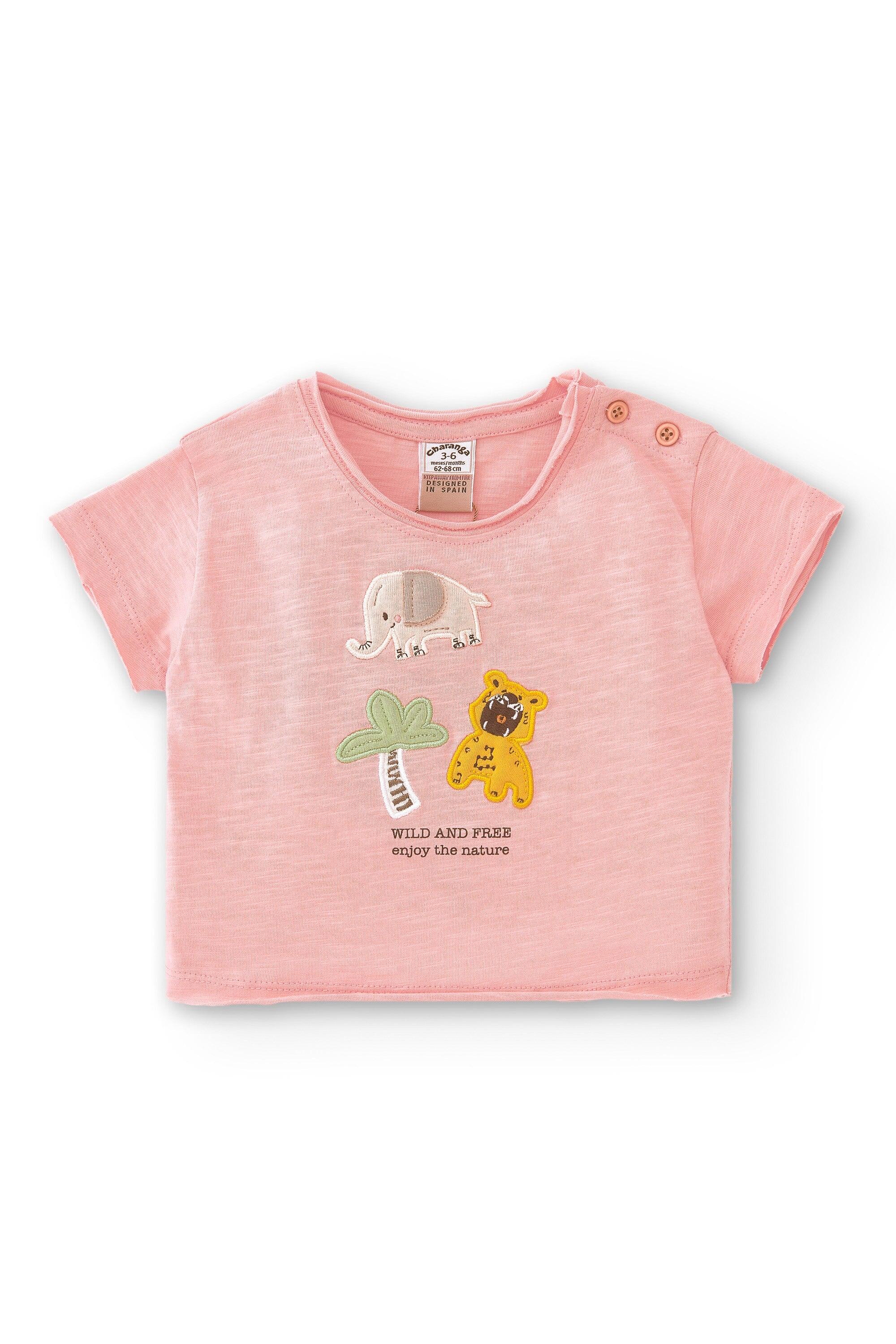 Camiseta de recién nacido naranja 1/5