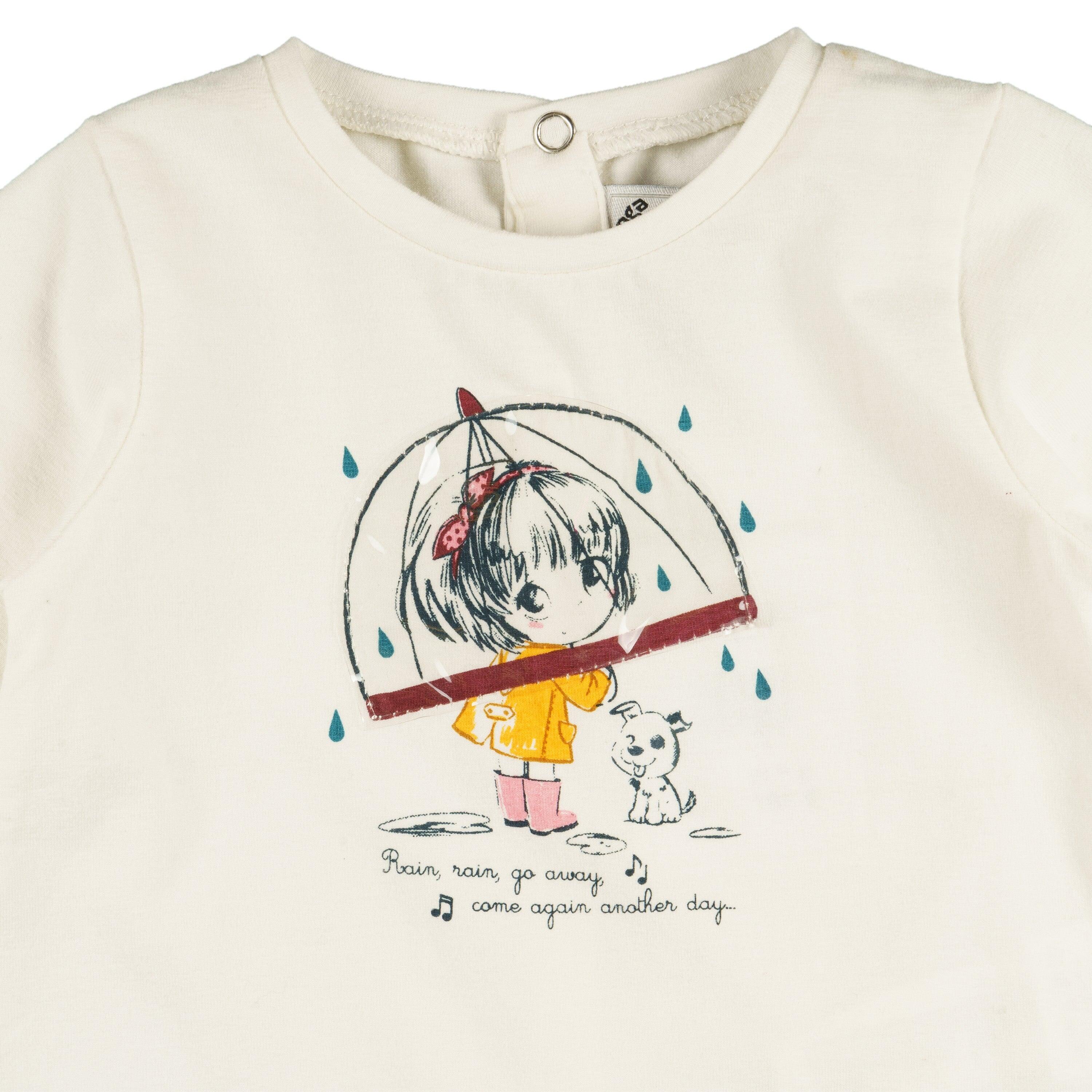 Camiseta de manga comprida infantil com estampa de 2/4