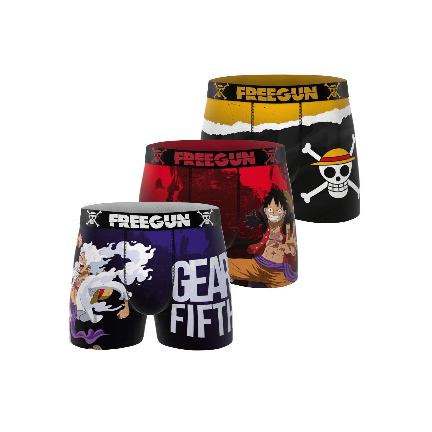Freegun - Lot De 3 Boxers Homme One Piece - Caleçon - Multicolore - Decathlon