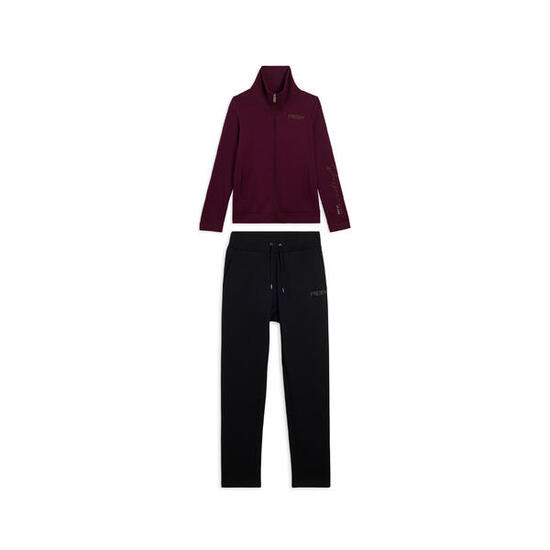 Tuta sportiva collo alto con scritta in strass