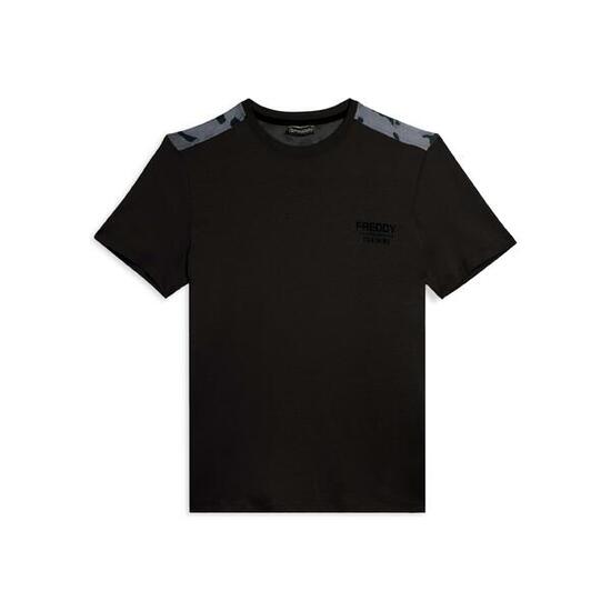 T-shirt avec empiècements camouflage et logo en forme de cœur