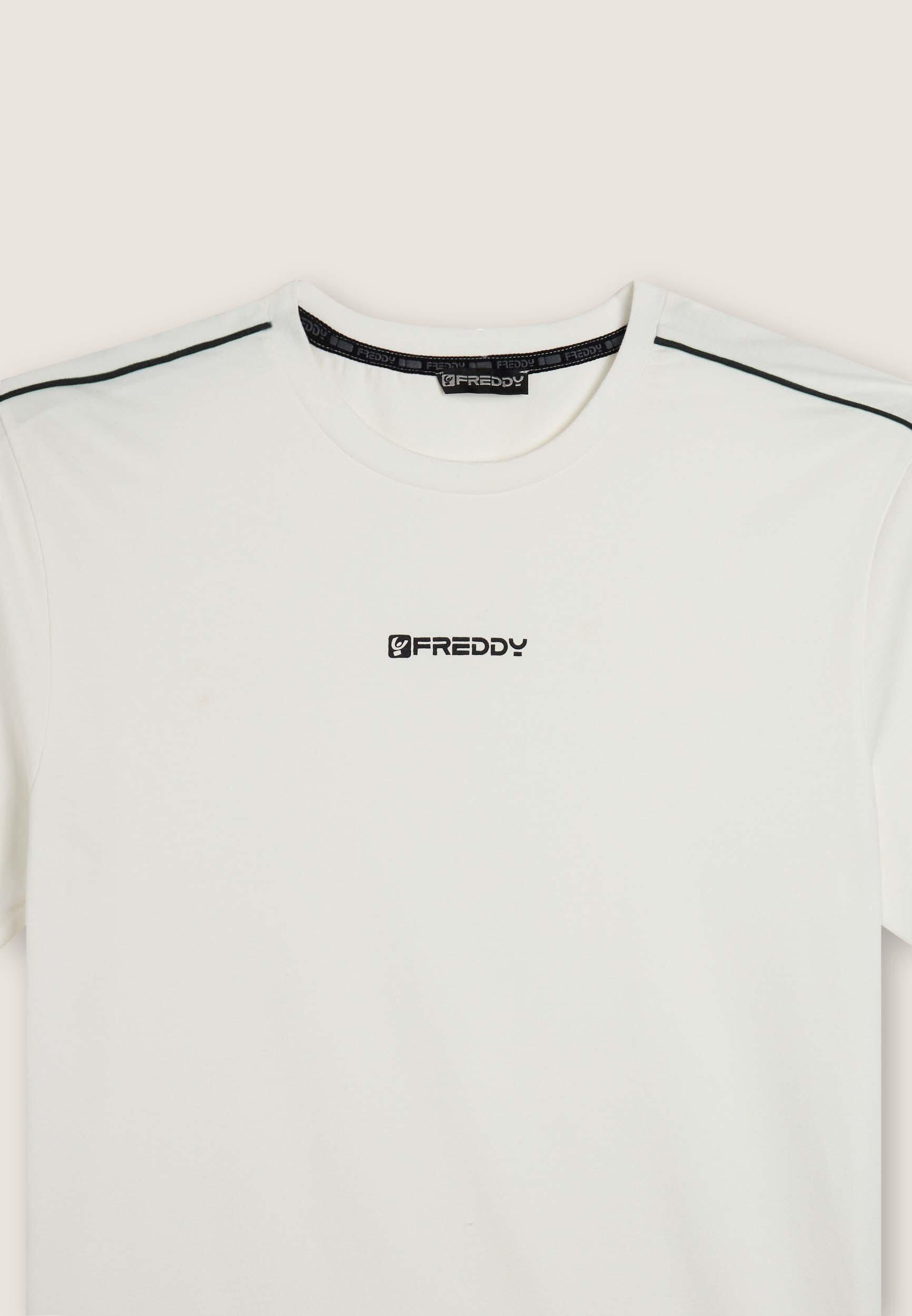 Camiseta en tejido de punto elástico con costuras en contraste 3/3