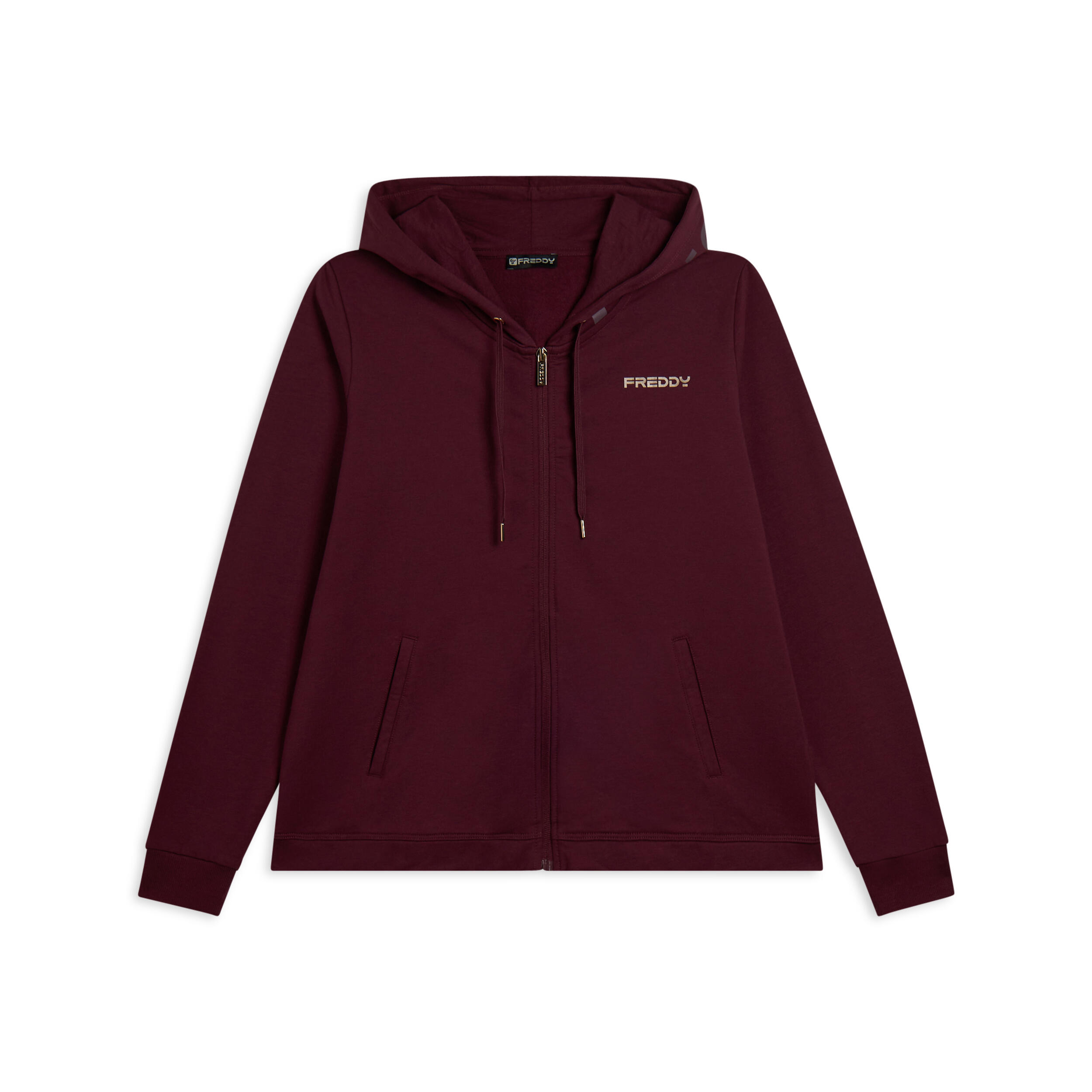 Freddy - Sweat-shirt Pour Femmes À Capuche, Fermeture À Glissière Et Bord Arrondi - Sweat Zippé - Rouge - Decathlon