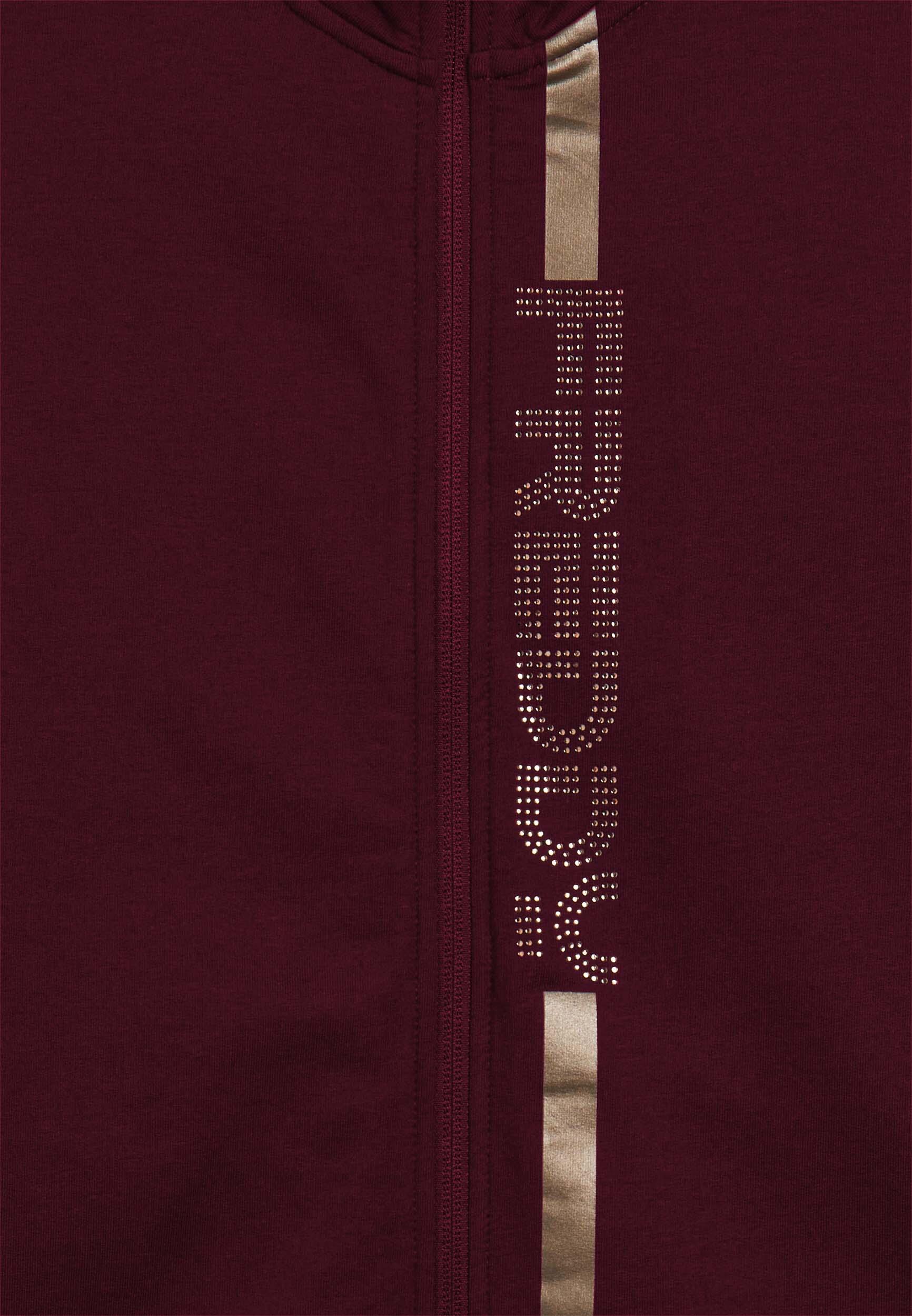 Damessweatshirt met ritssluiting, hoge kraag en gouden details 3/3