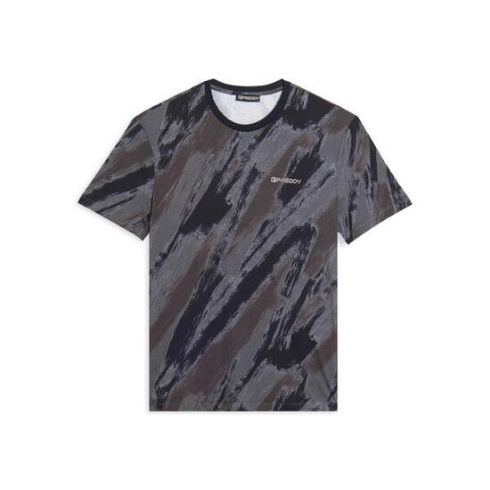 Camiseta estampada con efecto de pinceladas en algodón