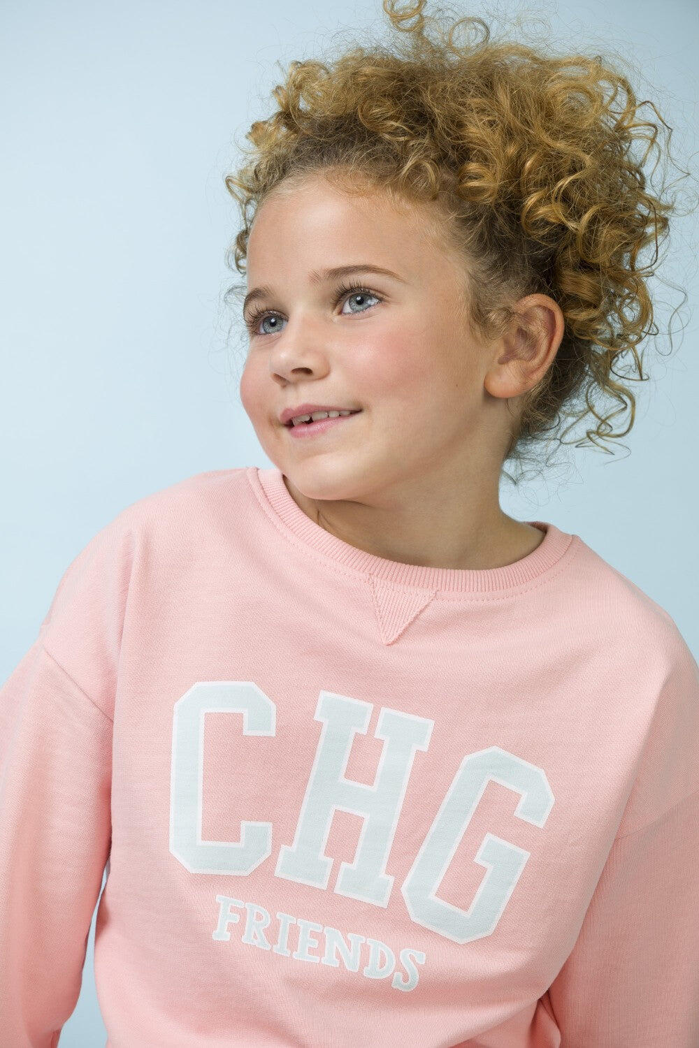 Sudadera de niña rosa | Cuello redondo CHG 5/5