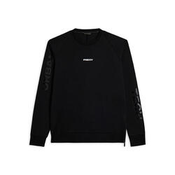 Sweat-shirt à col rond avec fermeture à glissière latérale et imprimés sur les m