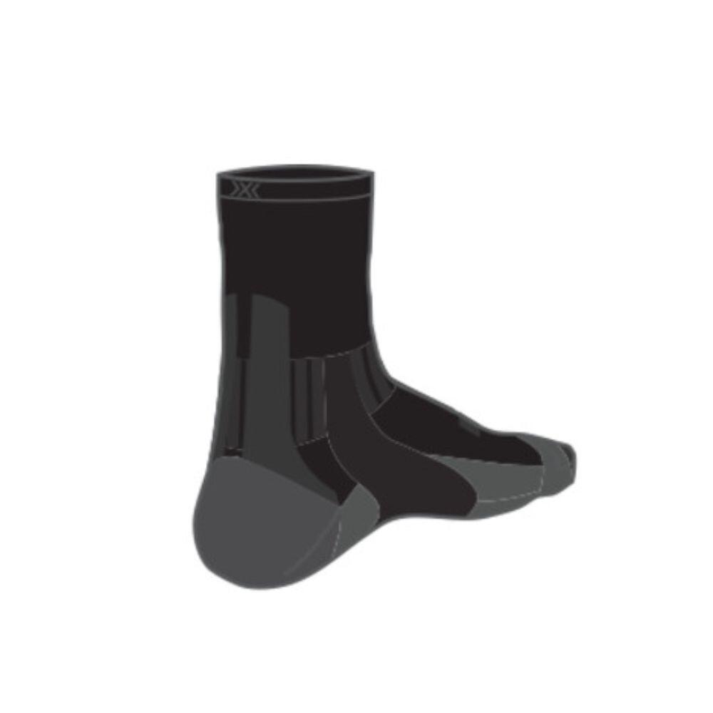 Meias X-Socks Run Discover Crew Preto/Carvão corrida Unisex Cinzento X-BIONIC 3/3