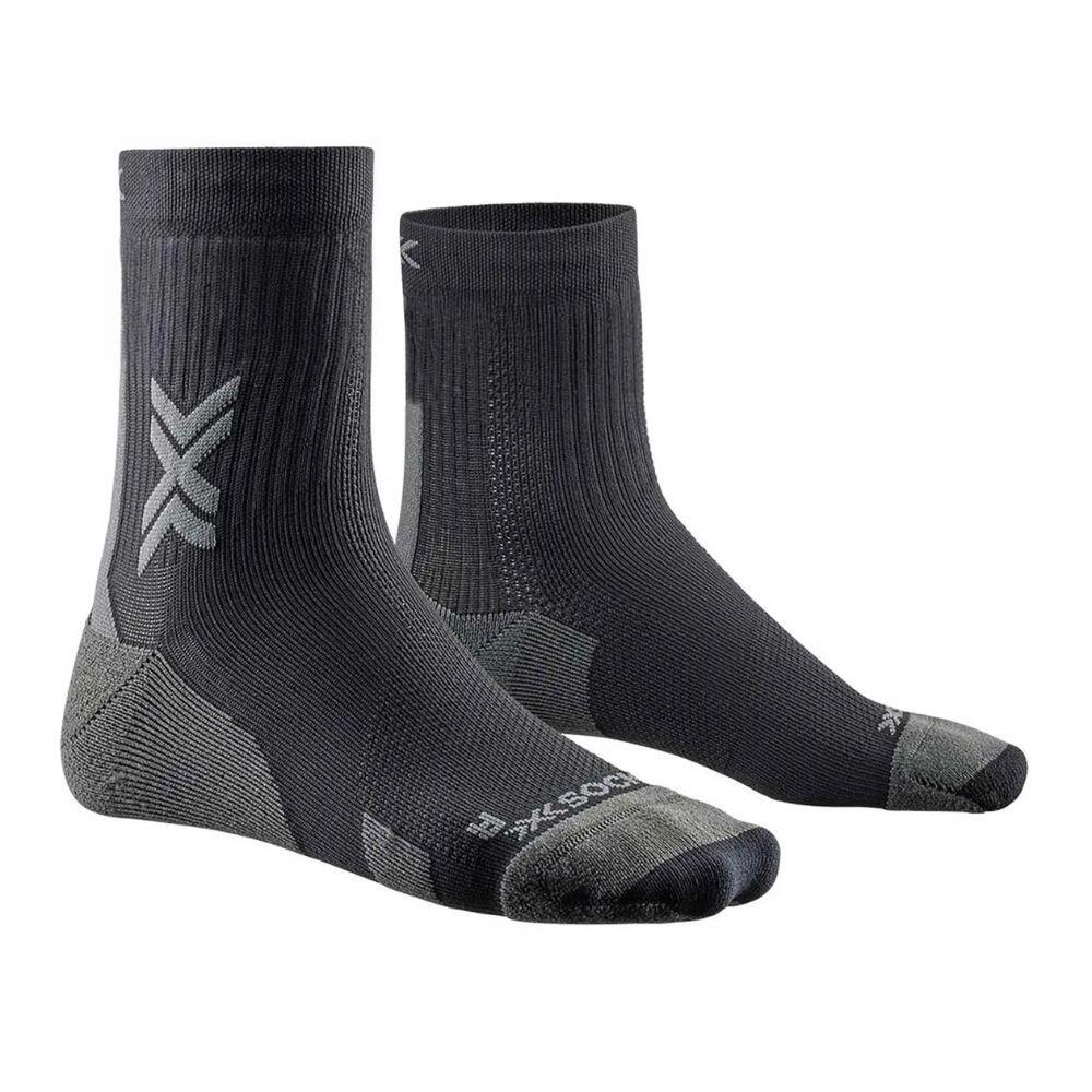 Meias X-Socks Run Discover Crew Preto/Carvão corrida Unisex Cinzento X-BIONIC 2/3