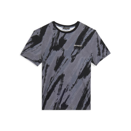 Camiseta estampada con efecto de pinceladas en algodón