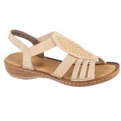 Sandalen rieker beige met elastische sluiting