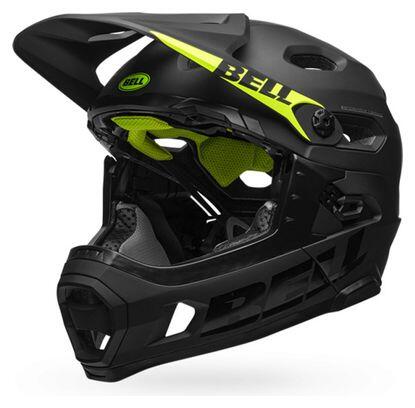 Casque avec Mentonnière Amovible Bell Super DH Mips Noir Mat Vert Fluo