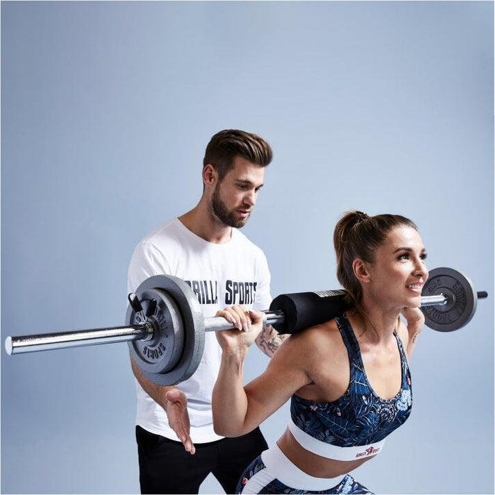 Gorilla Sports Halterstang - barbell - 150 cm - 30/31 mm - Incl. Veersluiting 3/7