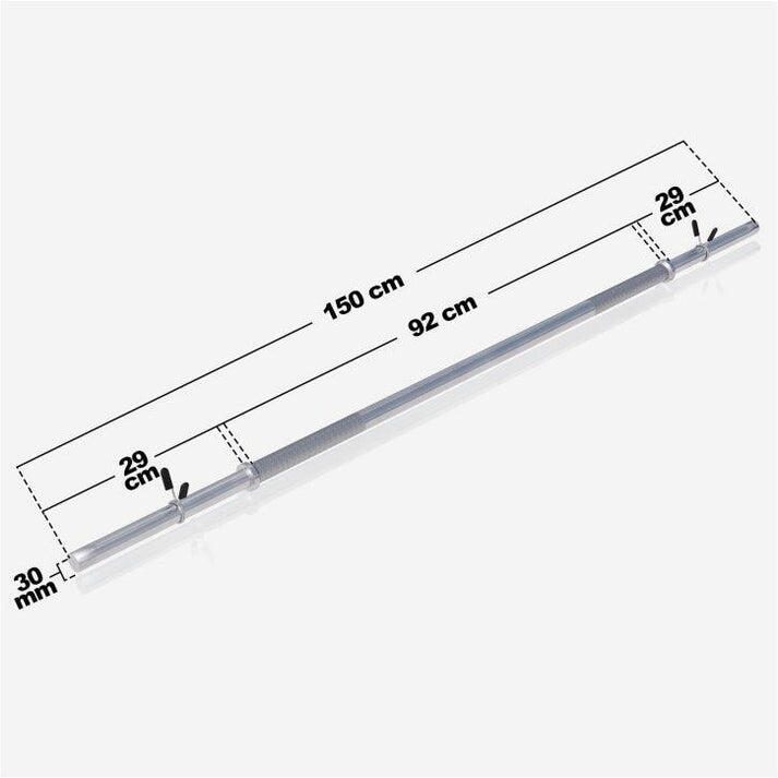 Gorilla Sports Halterstang - barbell - 150 cm - 30/31 mm - Incl. Veersluiting 7/7