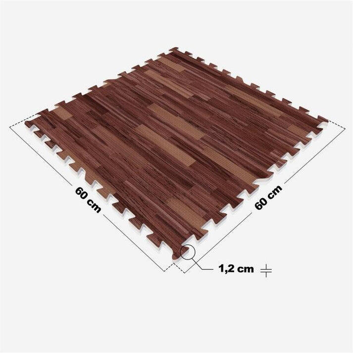 Juego de 8 Baldosas Sin Bordes Gorilla Sports Efecto Madera Oscura 5/7