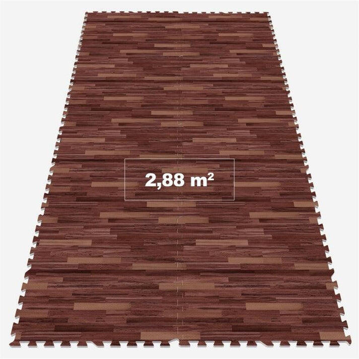Juego de 8 Baldosas Sin Bordes Gorilla Sports Efecto Madera Oscura 6/7