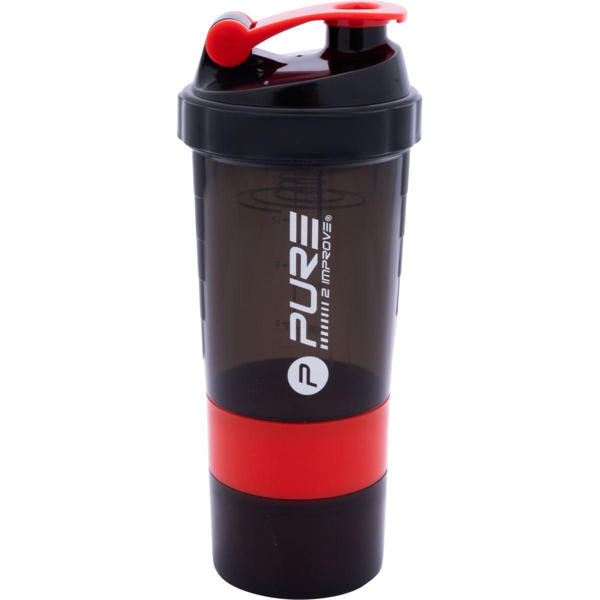 Pure2improve Fitness Shaker (schwarz rot, 500ml) 3/7