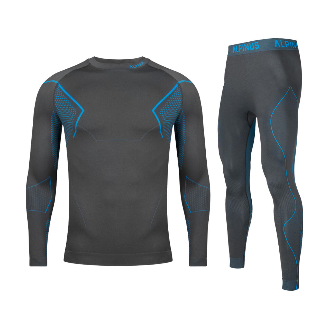 Alpinus - Vêtements Thermiques De Randonnée Alpinus Active Base Layer Set - Homme - Sous Maillot Manche Longue - Bleu|gris - 40 M - Decathlon
