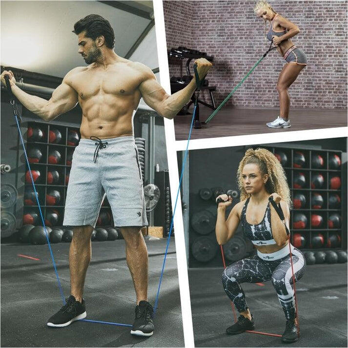SET D'EXTENSEURS AVEC POIGNÉES | FITNESS ET RENFORCEMENT MUSCULAIRE 3/7