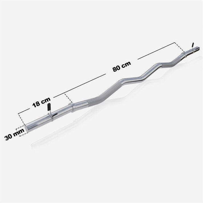 Barra de Pesas Curl EZ Gorilla Sports 120 cm Cromada Diámetro 30/31mm 2/7