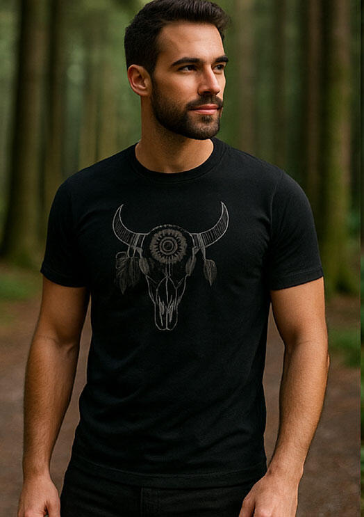 Heren T-shirt van merinowol met BULO-print 2/2