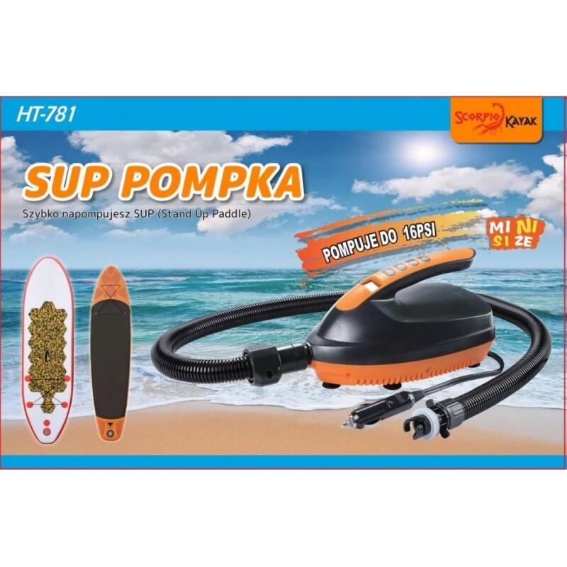 POMPKA ELEKTRYCZNA DO POMPOWANIA KAJAKA SUP SCORPIO KAYAK HT-781 12V 0-16 PSI 3/5