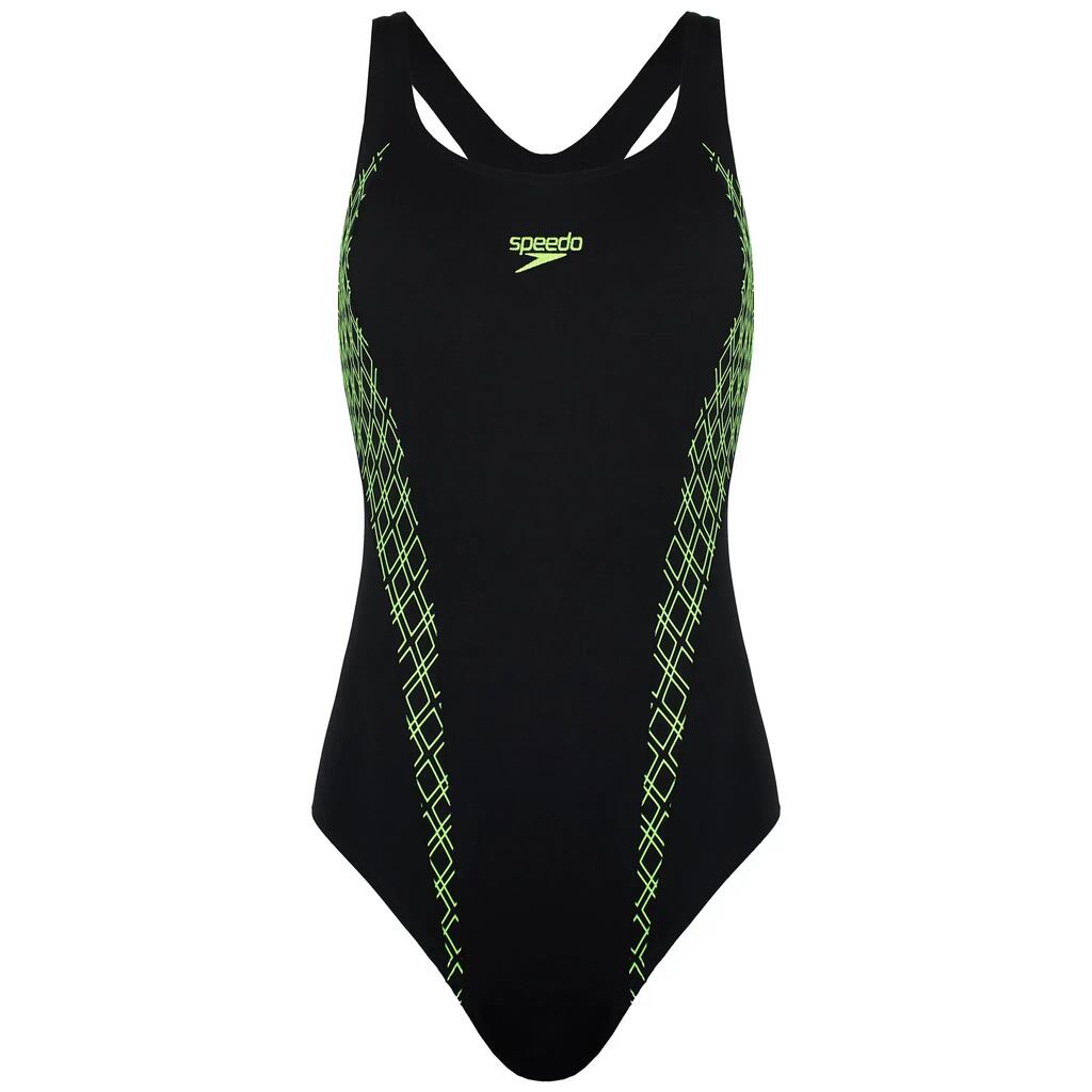 Speedo Placement Muscleback Womens Black Swimsuit